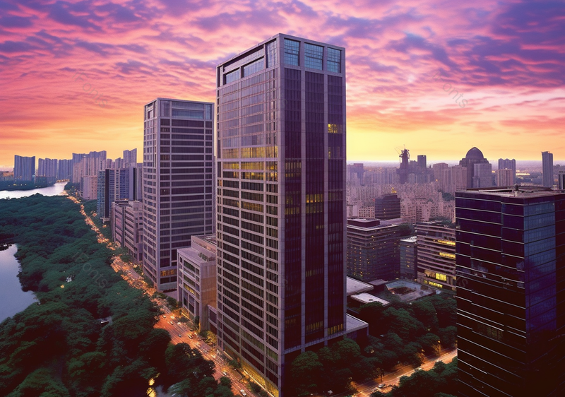 市中心傍晚城市高楼大厦摄影图,高清,摄影图,摄影图片,图片大全,摄影图免费下载